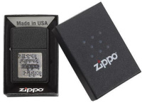 Купить Зажигалка Zippo с покрытием Black Crackle, латунь/сталь, чёрная, матовая, 36x12x56 мм арт. 362