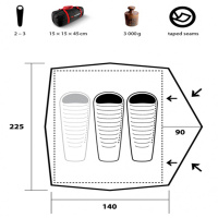 Купить Палатка Trimm COMPACT, песочный 2+1, 48389 арт. 48389