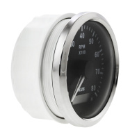 Купить Тахометр 0-8000 об/мин со счетчиком моточасов делитель 0.5-250; черный циферблат; нержавеющий ободок арт. JMV00248_KY07003