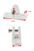 Купить Кронштейн палубный 90 град; с винтовым штифтом; ровное основание; пластиковый белый арт. C0001W