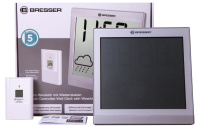 Купить Метеостанция (настенные часы) Bresser TemeoTrend JC LCD с радиоуправлением, серебристая арт. 73269