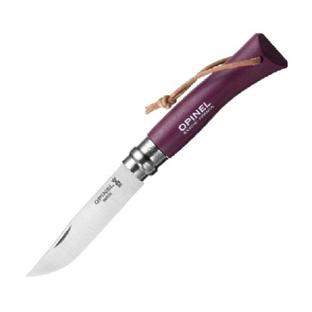 Купить Нож Opinel №7 Trekking, нержавеющая сталь, кожаный темляк, фиолетовый, 001444 арт. 001444