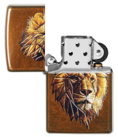 Купить Зажигалка ZIPPO Polygonal Lion с покрытием Toffee™, латунь/сталь, медная, матовая, 38x13x57 мм арт. 29865