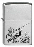 Купить Зажигалка ZIPPO Hunter с покрытием Satin Chrome™, латунь/сталь, серебристая, матовая, 38x13x57 мм арт. 205 Hunter