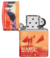 Купить Зажигалка ZIPPO Mars Design с покрытием 540 Matte, латунь/сталь, красная, матовая, 38x13x57 мм арт. 49634