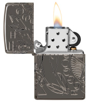 Купить Зажигалка ZIPPO Armor® Wicca Design с покрытием Black Ice®, латунь/сталь, чёрная, 38x13x57 мм арт. 49689