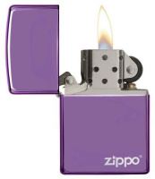 Купить Зажигалка ZIPPO Classic с покрытием Abyss™, латунь/сталь, фиолетовая с логотипом, 38x13x57 мм арт. 24747ZL