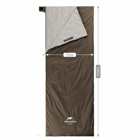 Купить Мешок спальный  Naturehike NH21MSD09 мини LW180 серо-коричневый, 6927595777954 арт. 6927595777954
