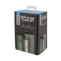 Купить Набор подарочный Stanley Adventure (фляга 0,23 л+стопки 4 шт по 59 мл+футляр), темно-зеленый арт. 10-01883-034