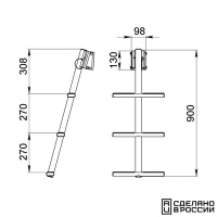 Купить Трап дайверский быстросъемный, 3 белых ступени (ширина 350мм.) арт. 040182WT