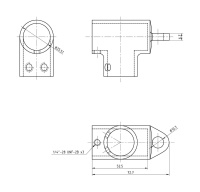 Купить Тройник леера 1" (25;4 мм); 90 град с петлей арт. 66119_Kof