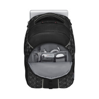 Купить Рюкзак WENGER Sun 16'', черный со светоотражающим принтом, полиэстер, 35x27x47 см, 27 л арт. 610213
