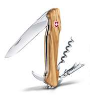 Купить Нож перочинный VICTORINOX Wine Master, 130 мм, 6 функций, с фиксатором, рукоять из оливкового дерева арт. 0.9701.64