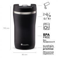 Купить Термокружка из нержавеющей стали 0,25L Café Leak-Lock Черная (10-09314-007) арт. 10-09314-007