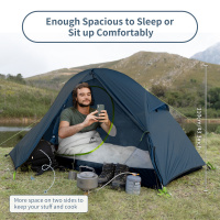 Купить Палатка 1-местная Naturehike сверхлегкая + коврик NH18A095-D, 20D, синий, 6927595737743 арт. 6927595737743