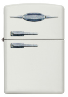 Купить Зажигалка ZIPPO Retro Fridge Design с покрытием White Matte, латунь/сталь, серебристая, 38x13x57 мм арт. 49636